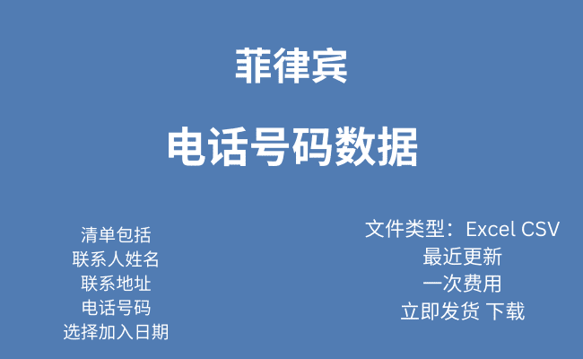菲律宾 电话号码数据