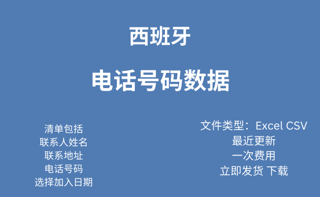 西班牙 电话号码数据